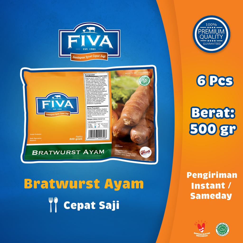 Bratwurst Ayam isi 6 500 g Retail